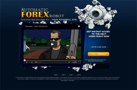 Automatic Forex HTML PSD Video Squeeze Page