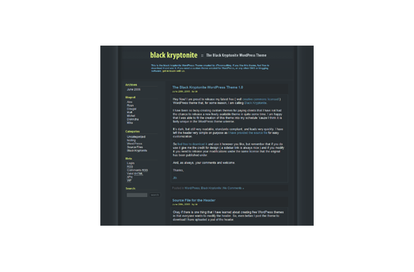 Black Kryptonite WP Theme