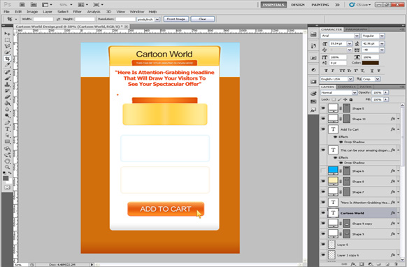 Cartoon World PSD Template