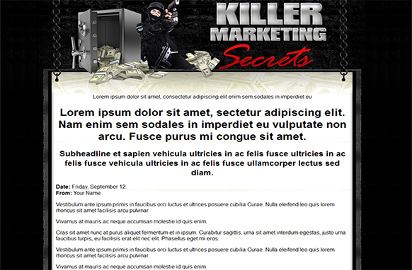 Killer Marketing Secrets HTML PSD Template