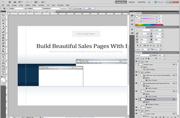 Large Header Style HTML and PSD Template