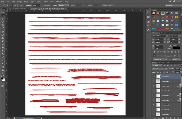 30 PSD Hand Drawn Underlines