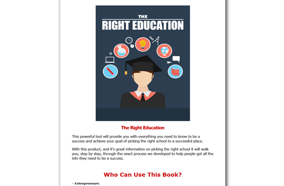 The Right Education