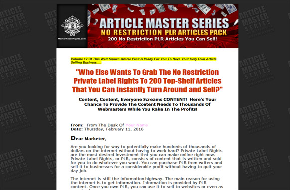 Article Master Series V12