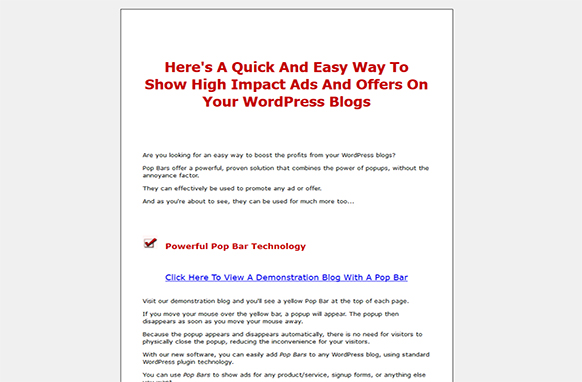 Blog Pop Bar Builder