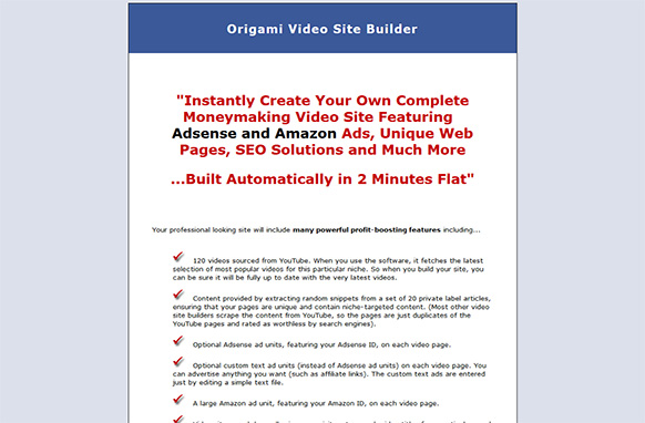Origami Video Site Builder