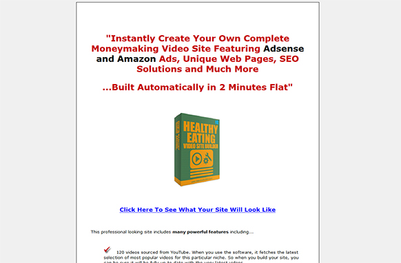 Healthy Eating Video Site Builder