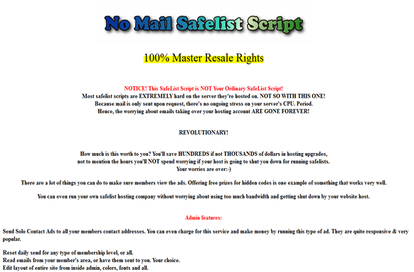 No Mail Safelist Script