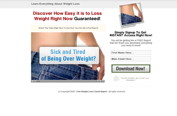 Weight Loss HTML Video Squeeze Page