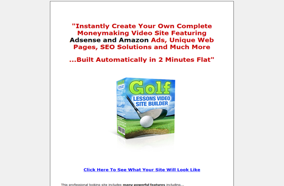 Golf Lessons Video Site Builder